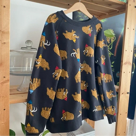 Hanna Andersson Colorful Winter Woolly Mammoth Crewneck Sweatshirt - Picture 4 of 12